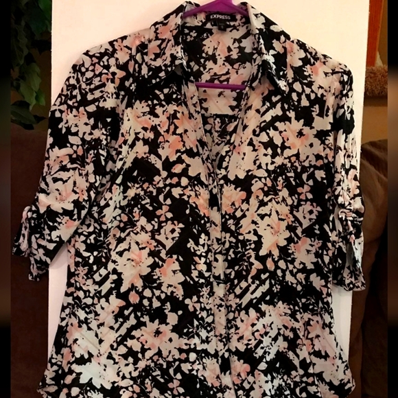 Express Tops - Express Portofino Shirt Women's  Print Blouse Size M